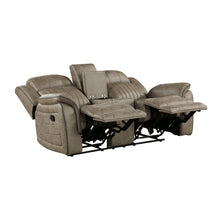 Load image into Gallery viewer, Centeroak Collection Double Reclining Love Seat with Center Console 9479BRG-2