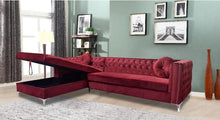 Load image into Gallery viewer, Sophie 2PC Red Velvet Sectional W/Storage