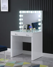 Load image into Gallery viewer, White Vanity Desk W/ Bluetooth Hollywood Mirror