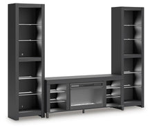 Load image into Gallery viewer, Cayberry - 3-Piece Entertainment Center With Electric Fireplace - Black
