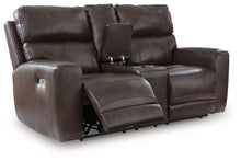 Load image into Gallery viewer, Crossplex - Power Reclining Loveseat / Console / Adjustable Headrest - Smoke
