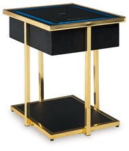 Load image into Gallery viewer, Rexwell - Accent Table With Speaker - Black / Gold Finish
