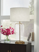 Load image into Gallery viewer, Gizeh - Glass Table Lamp - Clear / Gold Finish
