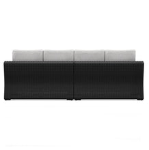 Load image into Gallery viewer, Beachcroft - 2-Piece Outdoor Loveseat with Cushion - Black / Light Gray
