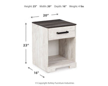 Load image into Gallery viewer, Shawburn - One Drawer Night Stand - Open Cubby - White / Black / Gray
