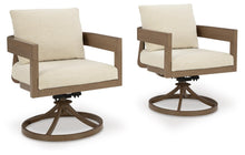 Load image into Gallery viewer, Serene Bay - Swivel Chair With Cushion (Set of 2) - Dark Brown / White
