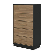 Load image into Gallery viewer, Kozmour - Five Drawer Chest - Black / Brown
