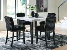 Load image into Gallery viewer, Mervannie - 5 Pc. - Counter Height Dining Table And 4 Barstools - Gray / Black
