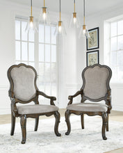 Load image into Gallery viewer, Maylee - Dining Upholstered Arm Chair (Set of 2) - Dark Brown
