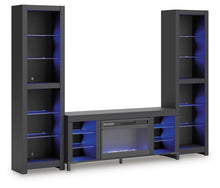 Load image into Gallery viewer, Cayberry - 3-Piece Entertainment Center With Electric Fireplace - Black
