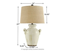 Load image into Gallery viewer, Emelda - Ceramic Table Lamp  - Cream
