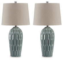 Load image into Gallery viewer, Hadbury - Ceramic Table Lamp (Set of 2) - Pale Blue / Teal
