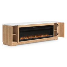 Load image into Gallery viewer, Camdill - 80" TV Stand With Electric Fireplace - Light Brown
