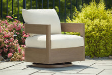 Load image into Gallery viewer, Serene Bay - Swivel Glider Chair With Cushion - Dark Brown / White
