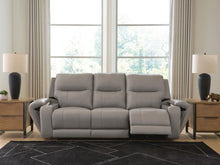 Load image into Gallery viewer, Real Moments - Power Reclining Sofa With Audio Seating - Ash
