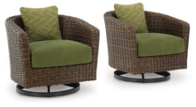 Load image into Gallery viewer, Horizon Hall - Swivel Lounge With Cushion - Brown / Green

