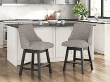 Load image into Gallery viewer, Neymorton - Upholstered Swivel Barstool (Set of 2) - Dark Grayish Brown
