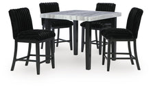 Load image into Gallery viewer, Mervannie - 5 Pc. - Counter Height Dining Table And 4 Barstools - Gray / Black
