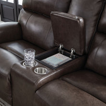 Load image into Gallery viewer, Crossplex - Power Reclining Loveseat / Console / Adjustable Headrest - Smoke
