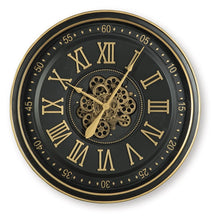Load image into Gallery viewer, Dairton - Wall Clock - Black / Gold Finish
