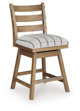 Load image into Gallery viewer, Ridgester - Upholstered Swivel Barstool (Set of 2) - Light Brown
