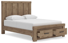 Load image into Gallery viewer, Oliandon - 3 Pc. - Queen Panel Storage Bed, Dresser And Mirror - Light Brown
