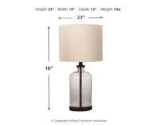 Load image into Gallery viewer, Bandile - Glass Table Lamp  - Clear / Bronze Finish
