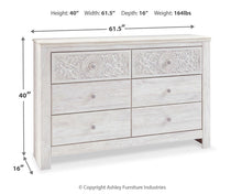 Load image into Gallery viewer, Paxberry - Six Drawer Dresser - Medallion Drawer Pulls - Whitewash
