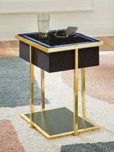 Load image into Gallery viewer, Rexwell - Accent Table With Speaker - Black / Gold Finish
