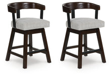 Load image into Gallery viewer, Haddigan - Upholstered Swivel Barstool (Set of 2) - Dark Brown
