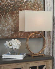 Load image into Gallery viewer, Mahala - Metal Table Lamp  - Antique Gold Finish
