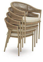 Load image into Gallery viewer, Orchard Beach - Arm Chair With Cushion (Set of 4) - Beige
