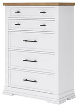 Load image into Gallery viewer, Ashbryn - Five Drawer Chest - White / Natural
