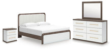 Load image into Gallery viewer, Kendanport - 4 Pc. - King Platform Bed, Dresser, Mirror And Nightstand - Brown / White
