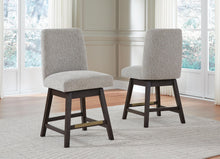 Load image into Gallery viewer, Burkhaus - Upholstered Swivel Barstool (Set of 2) - Beige / Dark Brown
