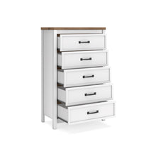 Load image into Gallery viewer, Kerisden - Five Drawer Chest - White / Brown
