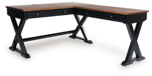 Load image into Gallery viewer, Wildenauer - 4 Pc. - Home Office Desk And Return, Swivel Desk Chair, Bookcase - Brown / Black

