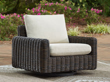 Load image into Gallery viewer, Kimora - 7 Pc. - 4-Piece Outdoor Sectional, Swivel Glider Lounge, Cocktail Table, End Table - Beige / Dark Brown
