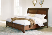 Load image into Gallery viewer, Trellington - King Sleigh Storage Bed - Brown
