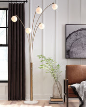 Load image into Gallery viewer, Taliya - Metal Arc Lamp  - Champagne / White
