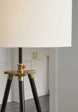 Load image into Gallery viewer, Cashner - Metal Floor Lamp - Black / Gold Finish
