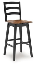 Load image into Gallery viewer, Wildenauer - Tall Swivel Barstool (Set of 2) - Brown / Black
