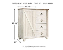 Load image into Gallery viewer, Willowton - Dressing Chest - Whitewash
