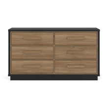 Load image into Gallery viewer, Kozmour - Six Drawer Dresser - Black / Brown
