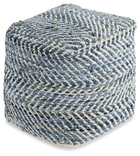 Load image into Gallery viewer, Chevron - Pouf - Blue

