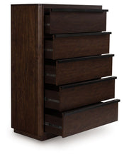 Load image into Gallery viewer, Dilenno - Five Drawer Chest - Dark Brown
