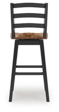 Load image into Gallery viewer, Wildenauer - Tall Swivel Barstool (Set of 2) - Brown / Black
