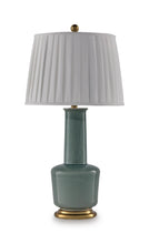 Load image into Gallery viewer, Webbington - Ceramic Table Lamp - Teal / Gold Finish
