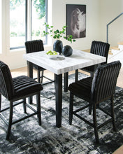 Load image into Gallery viewer, Mervannie - 5 Pc. - Counter Height Dining Table And 4 Barstools - Gray / Black

