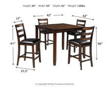 Load image into Gallery viewer, Coviar - DRM Counter Table Set (Set of 5) - Brown
